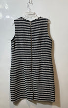 Load image into Gallery viewer, Karl Lagerfeld Womens Black White Striped Sleeveless Pockets Mini Dress Size 14
