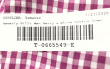 Load image into Gallery viewer, Beverly Hills Polo Club Mens Berry White Check Long Sleeve Dress Shirt Sz 3XL 19
