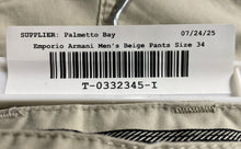 Load image into Gallery viewer, Emporio Armani Mens Beige Pockets Straight Leg Trouser Pants Size 34
