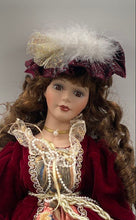 Load image into Gallery viewer, Victorian Style Curly Hair Porcelain Doll Collectible By Pamela Phillips
