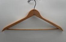 Load image into Gallery viewer, Lot Of 2 Pcs Hilton Hotels Beige Silver-Tone Wooden Clothes Hangers
