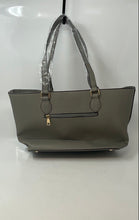 Load image into Gallery viewer, Bagsure Womens Gray Bottom Studs Double Handle Shoulder Handbag With Tag
