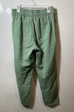 Load image into Gallery viewer, Zara Womens Green Raw Hem Front Pockets Drawstring Waist Ankle Pants Size Medium
