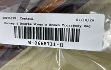 Load image into Gallery viewer, Dooney &amp; Bourke Womens Brown Adjustable Strap Zip Top Lined Crossbody Bag
