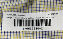 Load image into Gallery viewer, Polo By Ralph Lauren Mens Yellow Check Long Sleeve Andrew Dress Shirt Size 16.5
