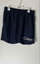 Load image into Gallery viewer, Calvin Klein Swimwear Mens Blue Elastic Waist Drawstring Board Shorts Size Large
