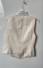 Load image into Gallery viewer, DKNY Womens Cream Sleeveless Square Neck Pockets Weathered Zip-Up Vest Size M
