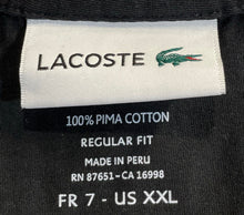 Load image into Gallery viewer, Lacoste Mens Black Cotton Short Sleeve Regular Fit Pullover T-Shirt Size XXL

