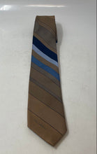 Load image into Gallery viewer, Oscar De La Renta Mens Multicolor Striped Keeper Loop Adjustable Pointed Tie
