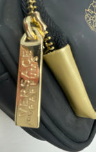 Load image into Gallery viewer, Versace Parfums Womens Black Gold-Tone Detachable Chain Strap Crossbody Purse
