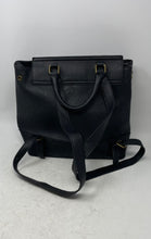 Load image into Gallery viewer, Darcy Marks London Womens Black Leather Floral Embossed Inner Pockets Backpack
