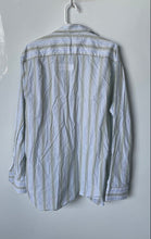Load image into Gallery viewer, Banana Republic Mens White Green Striped Long Sleeve Dress Shirt XL 17-17.5
