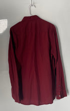 Load image into Gallery viewer, Claiborne Mens Red Cotton Slim Fit Stretch Long Sleeve Button-Up Shirt Size L
