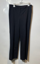 Load image into Gallery viewer, Ann Taylor Womens Black Striped Flat Front Straight Leg Trouser Pants Size 10
