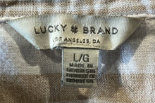 Load image into Gallery viewer, Lucky Brand Womens Beige Short Sleeve Collared Button-Up Shirt Size Large
