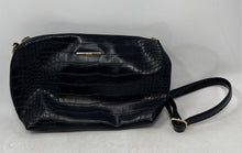 Load image into Gallery viewer, Aldo Womens Black Croc-Embossed Inner Pocket Adjustable Strap Shoulder Bag
