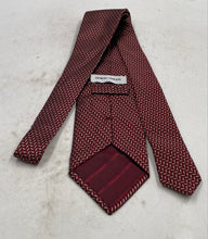 Load image into Gallery viewer, Giorgio Armani Mens Red Beige Geometric Silk Keeper Loop Adjustable Pointed Tie
