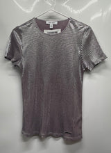 Load image into Gallery viewer, Nine West Womens Silver Pleated Texture Short Sleeve Pullover Blouse Top Size XS
