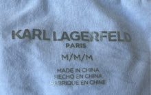 Load image into Gallery viewer, Karl Lagerfeld Womens Gray White Sequin Short Sleeve T-Shirt Size Medium
