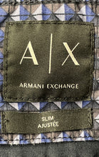 Load image into Gallery viewer, Armani Exchange Mens Blue Geometric Long Sleeve Slim Fit Button-Up Shirt Size S
