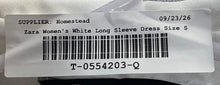 Load image into Gallery viewer, Zara Womens White Satin Collared Pullover Long Sleeve Draped Mini Dress Size S
