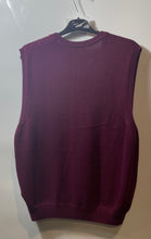 Load image into Gallery viewer, Lands' End Mens Red Cotton V-Neck Sleeveless Stretch Vest Sweater Size Large
