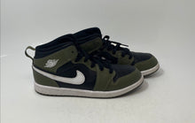 Load image into Gallery viewer, Nike Kids Air Jordan 1 Mid Black Green Mid Top Lace-Up Sneaker Shoes Size 3Y
