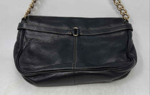 Load image into Gallery viewer, Isaac Mizrahi Live Womens Black Leather Single Chain Strap Flap Shoulder Bag
