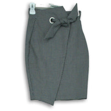 Load image into Gallery viewer, H&amp;M Womens Black White Houndstooth Tie Front Straight &amp; Pencil Skirt Size 4
