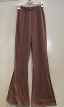 Load image into Gallery viewer, Fashion Nova Womens Brown Ribbed Flared Leg Pull-On Trouser Pants Size S

