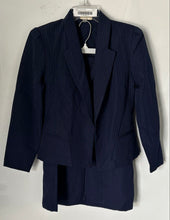 Load image into Gallery viewer, A Byer Womens Blue Long Sleeve Pockets 2-Piece Blazer And Skirt Suit Size 9
