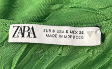 Load image into Gallery viewer, Zara Womens Green Asymmetrical Ruffle Sleeveless One-Shoulder Blouse Top Size S
