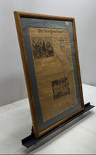 Load image into Gallery viewer, Vintage The New York Times Newspaper Collectible Front Page Certificate Framed
