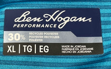 Load image into Gallery viewer, Ben Hogan Mens Blue Striped Short Sleeve Collared Button Polo Shirt Size XL
