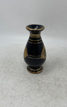 Load image into Gallery viewer, Black 24 K Gold Art Design Greek Handmade Home Decorative Flower Vase
