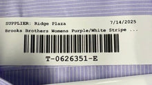 Load image into Gallery viewer, Brooks Brothers Womens Purple White Non-Iron Fitted Button-Up Shirt Size 8

