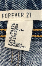 Load image into Gallery viewer, Forever 21 Womens Blue Medium Wash High Rise Denim Boyfriend Jeans Size 26
