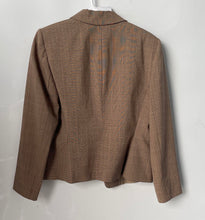 Load image into Gallery viewer, Tahari Arthur S. Levine Womens Brown Plaid Long Sleeve Four-Button Blazer Sz 10
