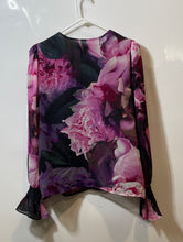 Load image into Gallery viewer, Express Womens Multicolor Floral Long Sleeve Deep V-Neck Blouse Top Size XL
