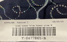 Load image into Gallery viewer, Alex Evenings Womens Blue Rhinestone 2-Piece Dress &amp; Jacket Set Size 8
