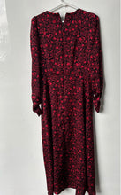 Load image into Gallery viewer, Express Womens Red And Black Floral Long Sleeve Midi Shift Dress Size S
