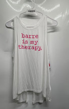 Load image into Gallery viewer, Tavi Womens White Pink Barre Is My Therapy Active Tie Back Tank Top Size L W/Tag
