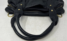 Load image into Gallery viewer, Sabina New York Womens Black Leather Inner Pocket Double Handle Shoulder Bag

