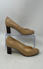 Load image into Gallery viewer, Cole Haan Womens Beige Leather Round Toe Slip-On Block Pump Heels Size 5.5B
