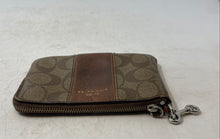 Load image into Gallery viewer, Coach Womens Brown Monogram Credit Card Slots Corner Zip Clutch Wallet
