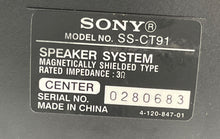 Load image into Gallery viewer, Sony Model SS-CT91 Black Portable Home Audio Central Speaker Not Tested
