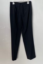 Load image into Gallery viewer, Emporio Armani Womens Black Pinstripe Pleated Pockets Trouser Pants Size 44
