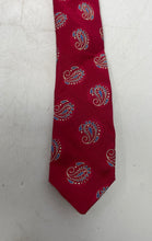 Load image into Gallery viewer, Robert Talbott Mens Red Paisley Print Keeper Loop Adjustable Pointed Tie
