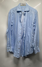 Load image into Gallery viewer, Bugatchi Mens Blue Cotton Collared Long Sleeve Dress Shirt Size 15
