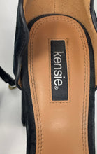 Load image into Gallery viewer, Kensie Womens Black Suede Open Toe Scalloped Platform Ankle Strap Heels Size 9
